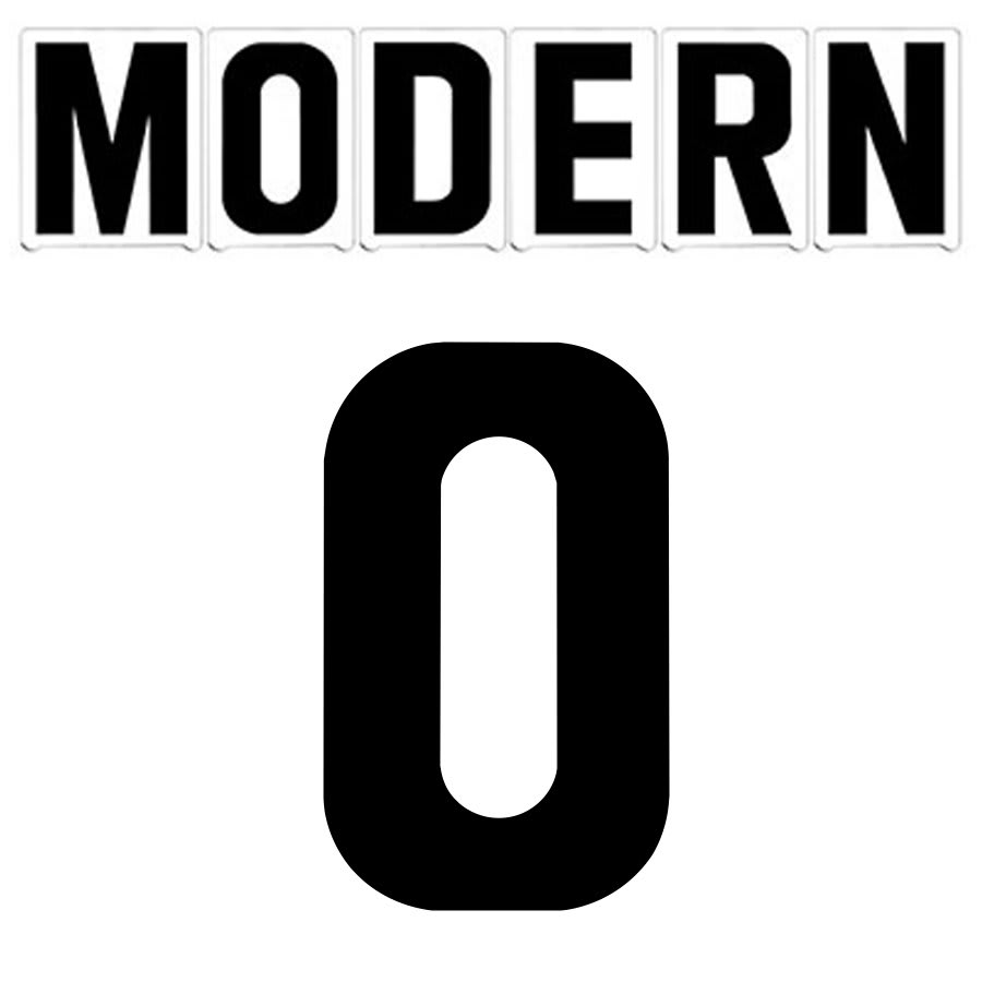 4"(H) Black Modern Font Number 0 Gemini Pronto Changeable Copy