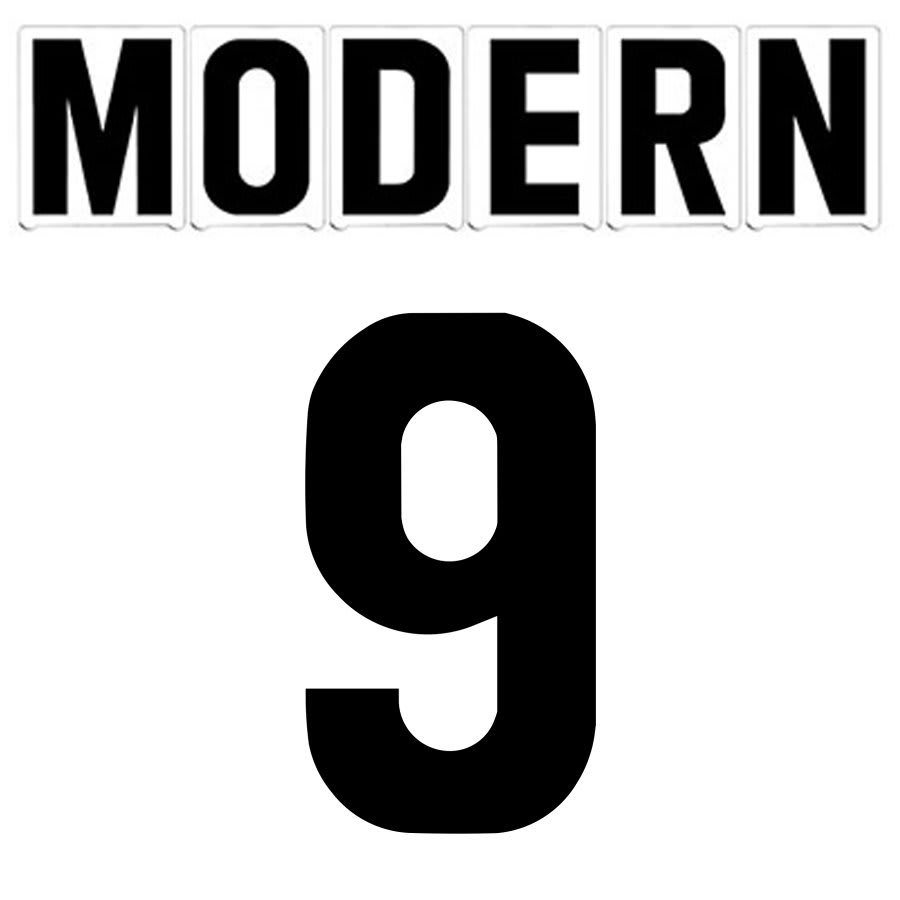 4"(H) Black Modern Font Number 9 Gemini Pronto Changeable Copy