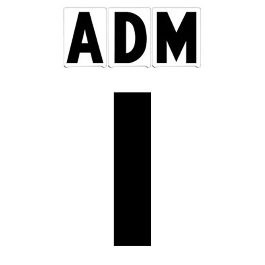 6"(H) Black ADM Font Letter I Gemini Pronto Changeable Copy