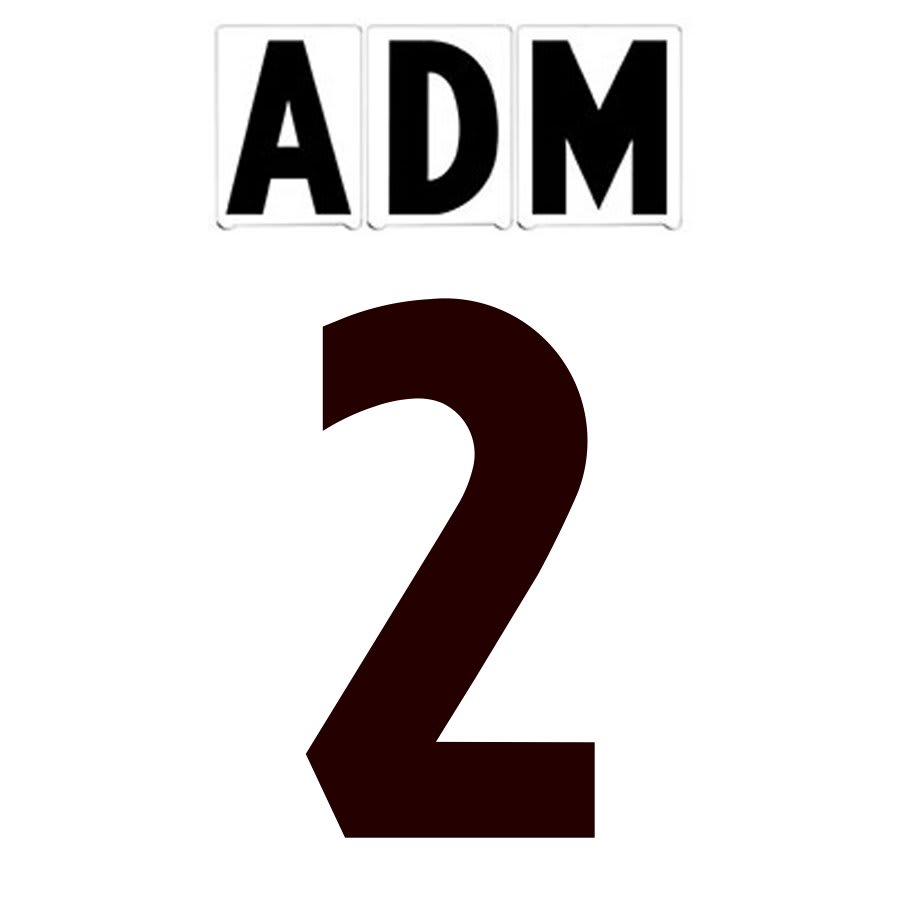 6"(H) Black ADM Font Number 2 Gemini Pronto Changeable Copy