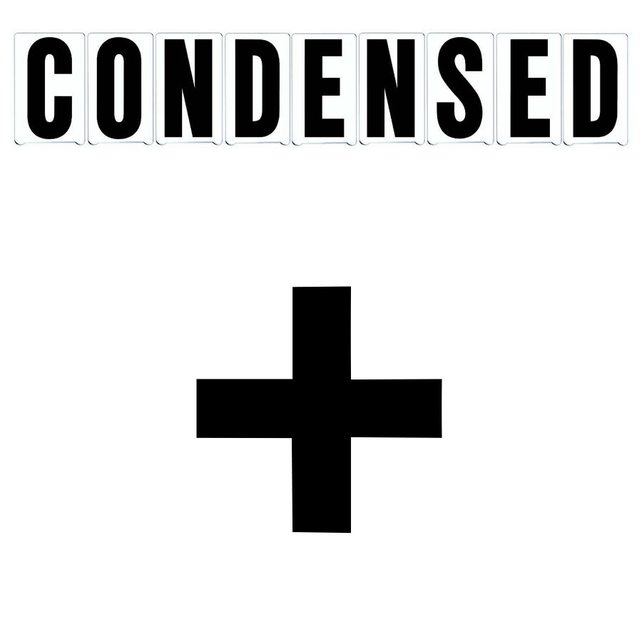 6"(H) Black Condensed Font Plus Symbol Gemini Pronto Changeable Copy