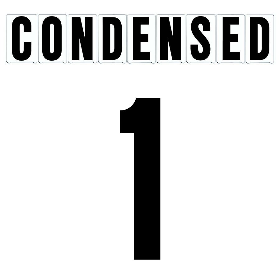 6"(H) Black Condensed Font Number 1 Gemini Pronto Changeable Copy