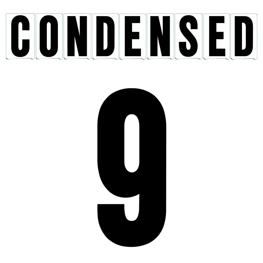 6"(H) Black Condensed Font Number 9 Gemini Pronto Changeable Copy