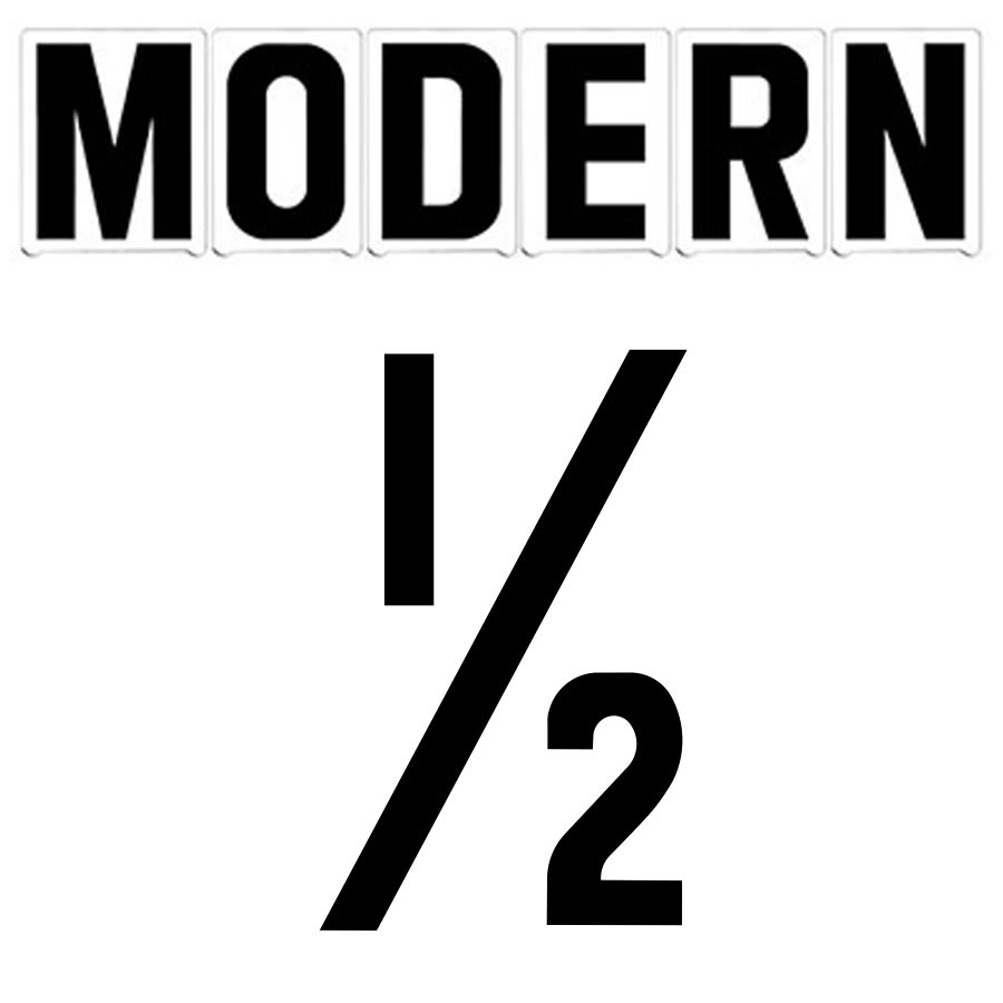 6"(H) Black Modern Font 1/2 Mark Gemini Pronto Changeable Copy