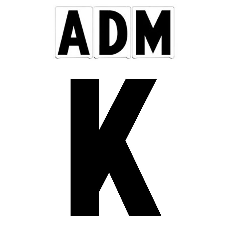 8"(H) Black ADM Font Letter K Gemini Pronto Changeable Copy