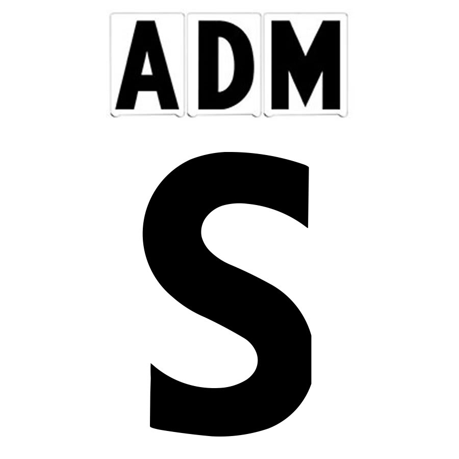 8"(H) Black ADM Font Letter S Gemini Pronto Changeable Copy