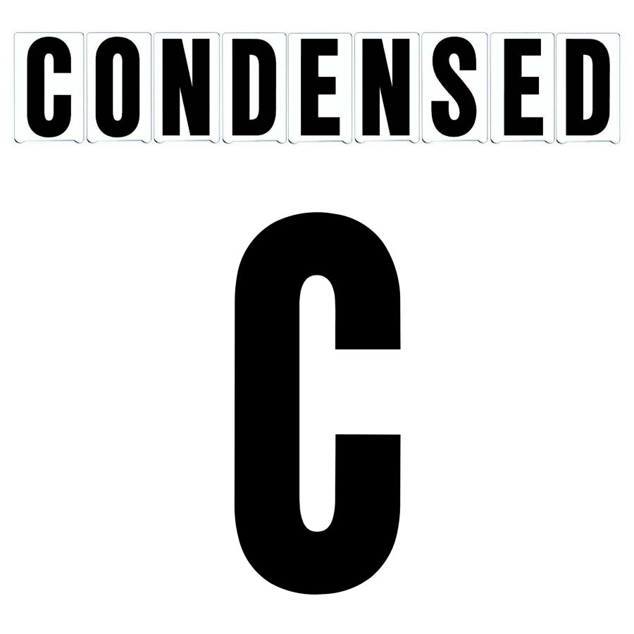 8"(H) Black Condensed Font Letter C Gemini Pronto Changeable Copy