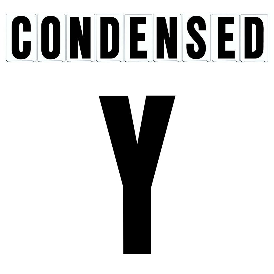 8"(H) Black Condensed Font Letter Y Gemini Pronto Changeable Copy