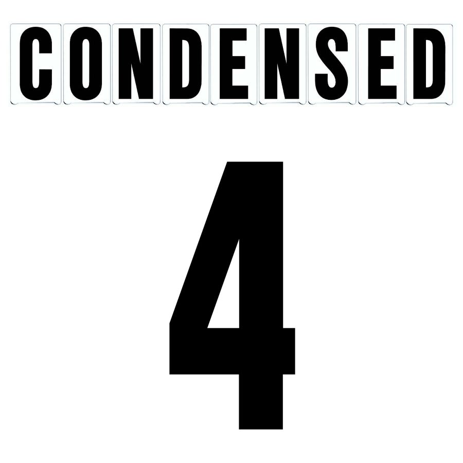 8"(H) Black Condensed Font Number 4 Gemini Pronto Changeable Copy