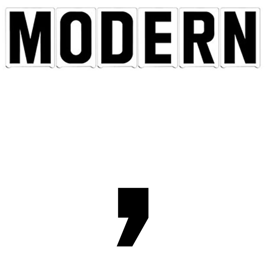 8"(H) Black Modern Font Comma Gemini Pronto Changeable Copy