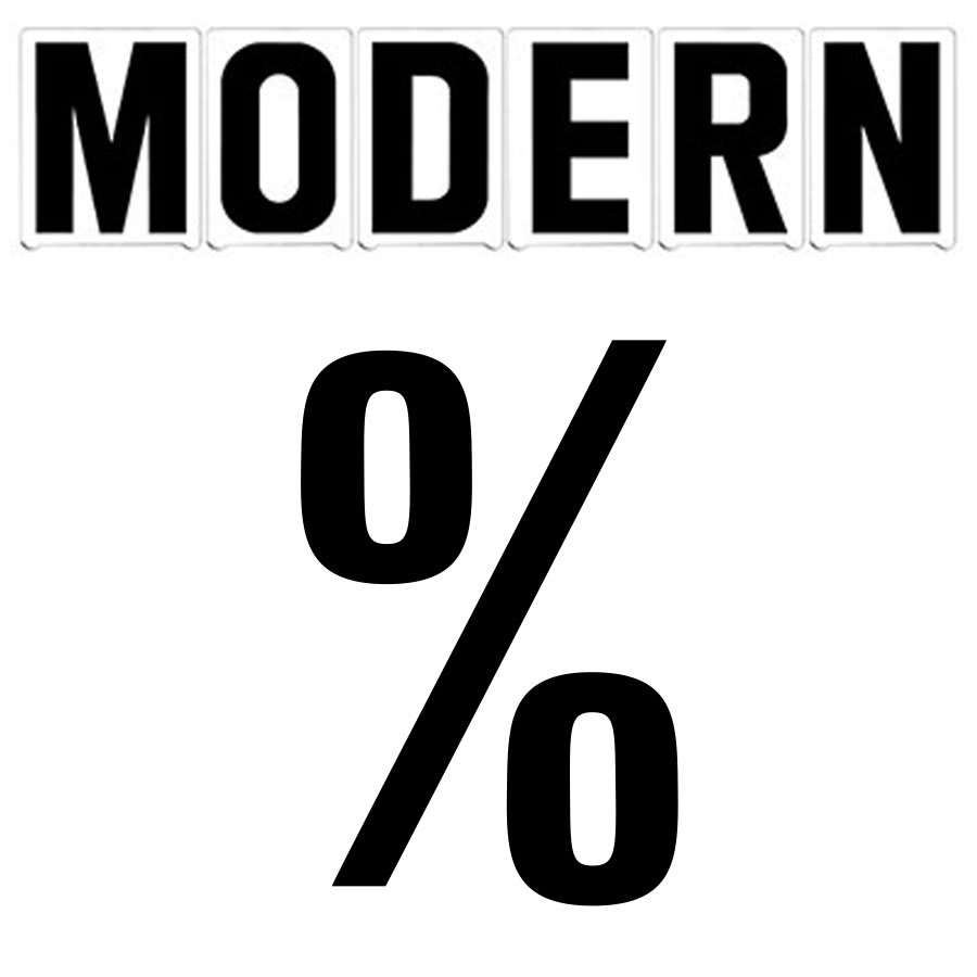 8"(H) Black Modern Percent Sign Sign Gemini Pronto Changeable Copy