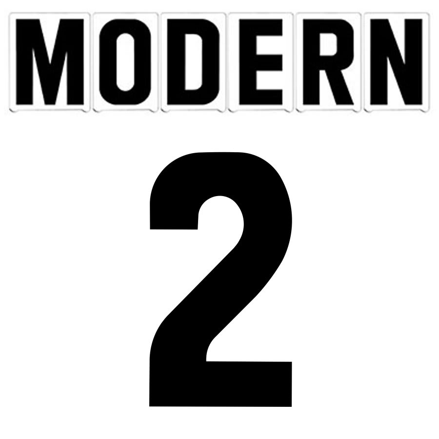 8"(H) Black Modern Font Number 2 Gemini Pronto Changeable Copy