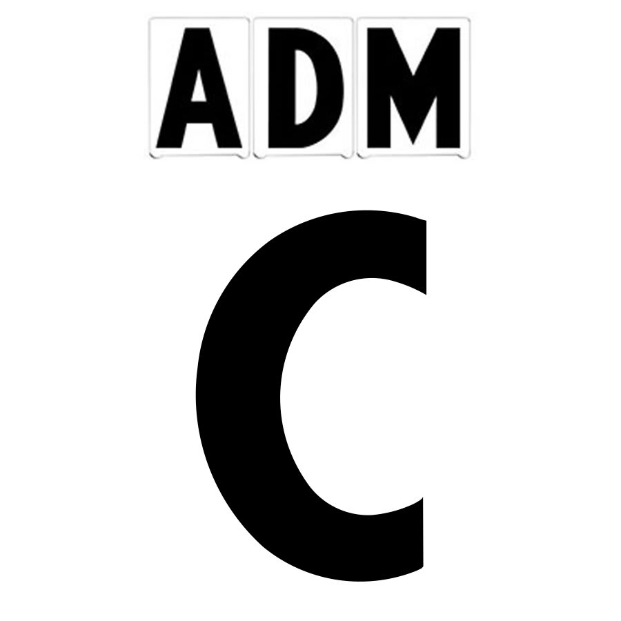 10"(H) Black ADM Font Letter C Gemini Pronto Changeable Copy