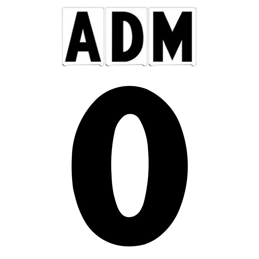 10"(H) Black ADM Font Letter O Gemini Pronto Changeable Copy