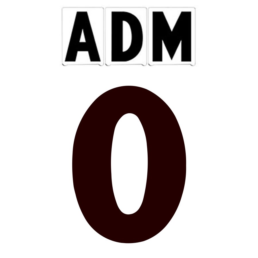 10"(H) Black ADM Font Number 0 Gemini Pronto Changeable Copy