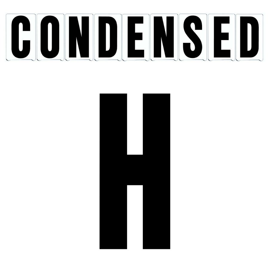 10"(H) Black Condensed Font Letter H Gemini Pronto Changeable Copy