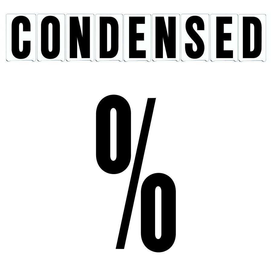 10"(H) Black Condensed Font Percent Sign Gemini Pronto Changeable Copy