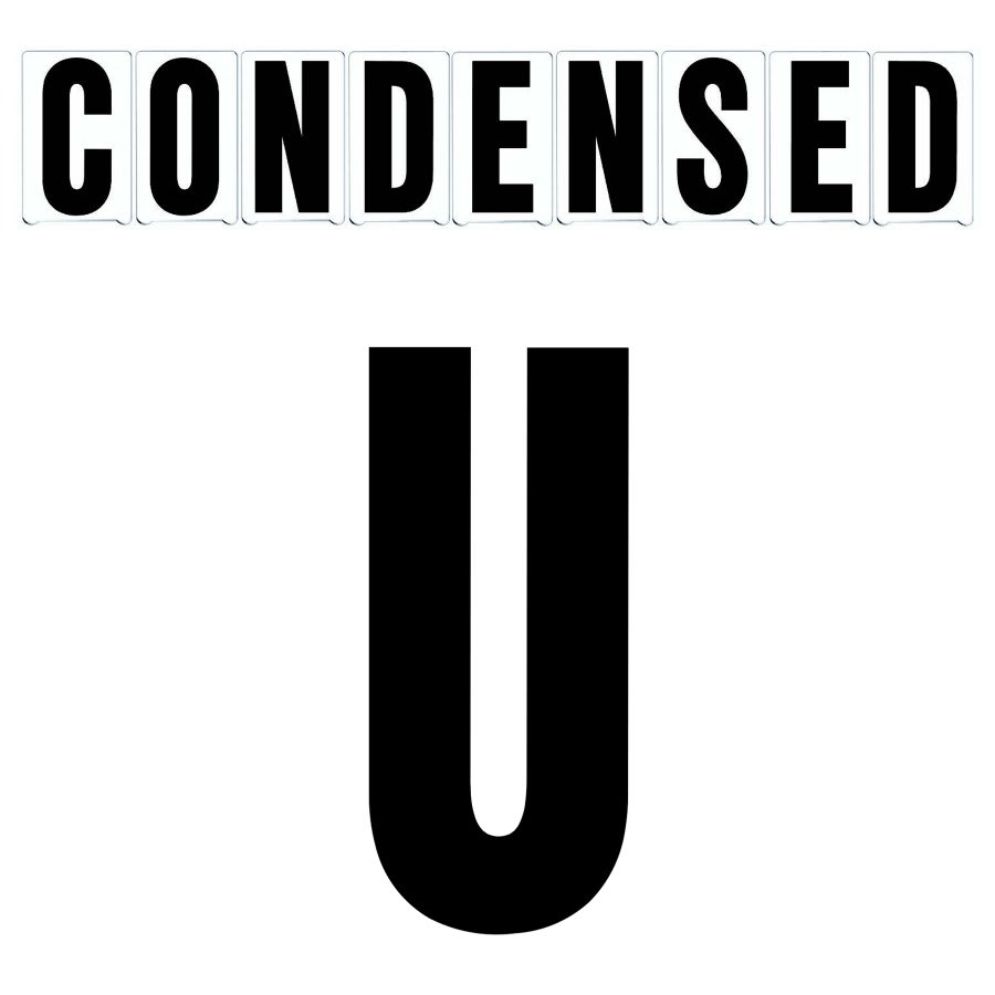 10"(H) Black Condensed Font Letter U Gemini Pronto Changeable Copy