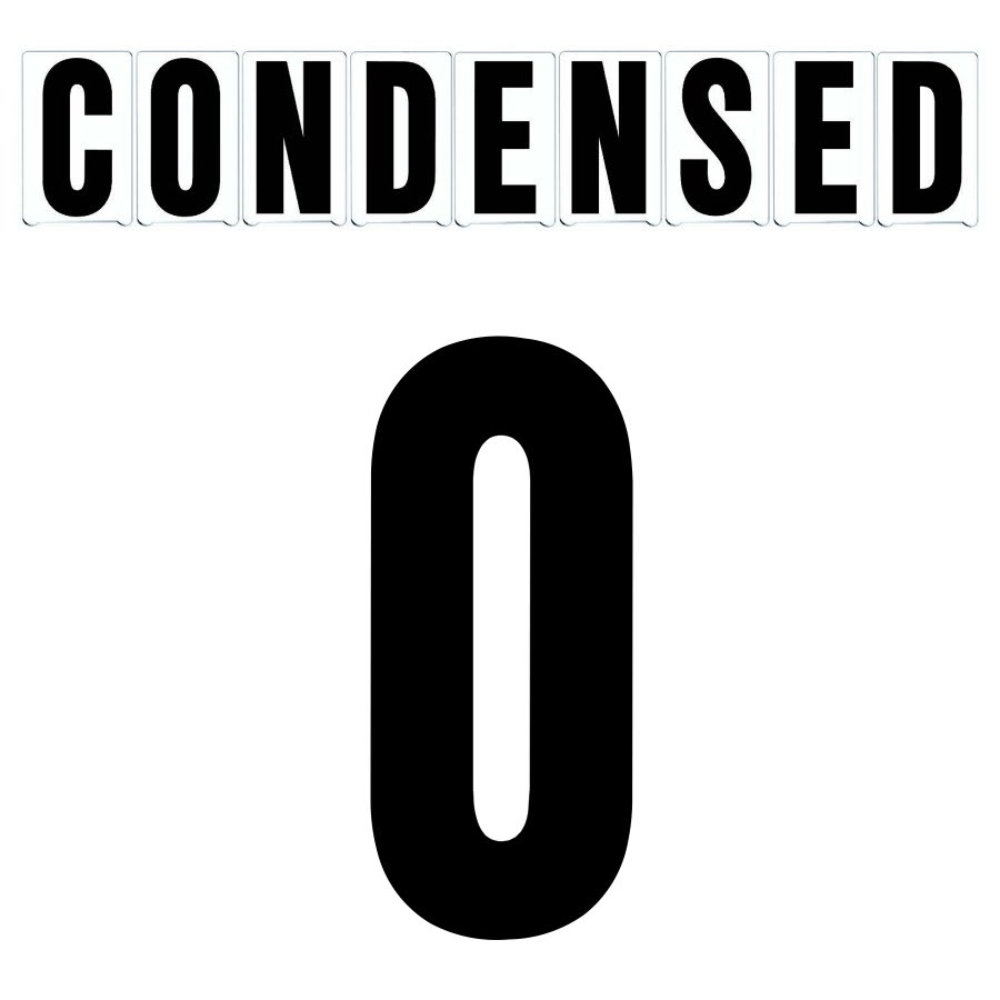 10"(H) Black Condensed Font Number 0 Gemini Pronto Changeable Copy