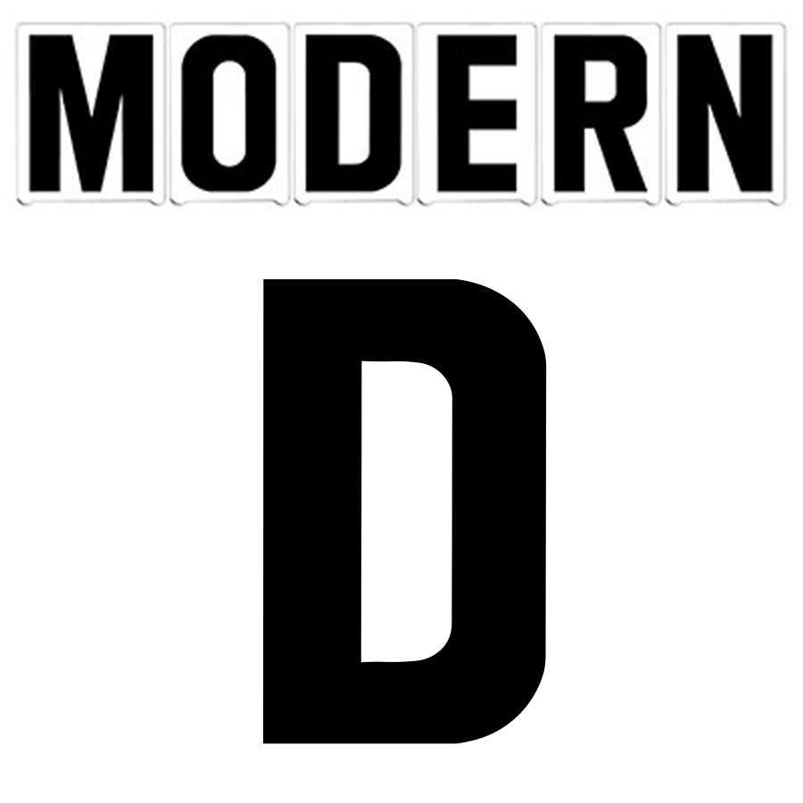 10"(H) Black Modern Font Letter D Gemini Pronto Changeable Copy