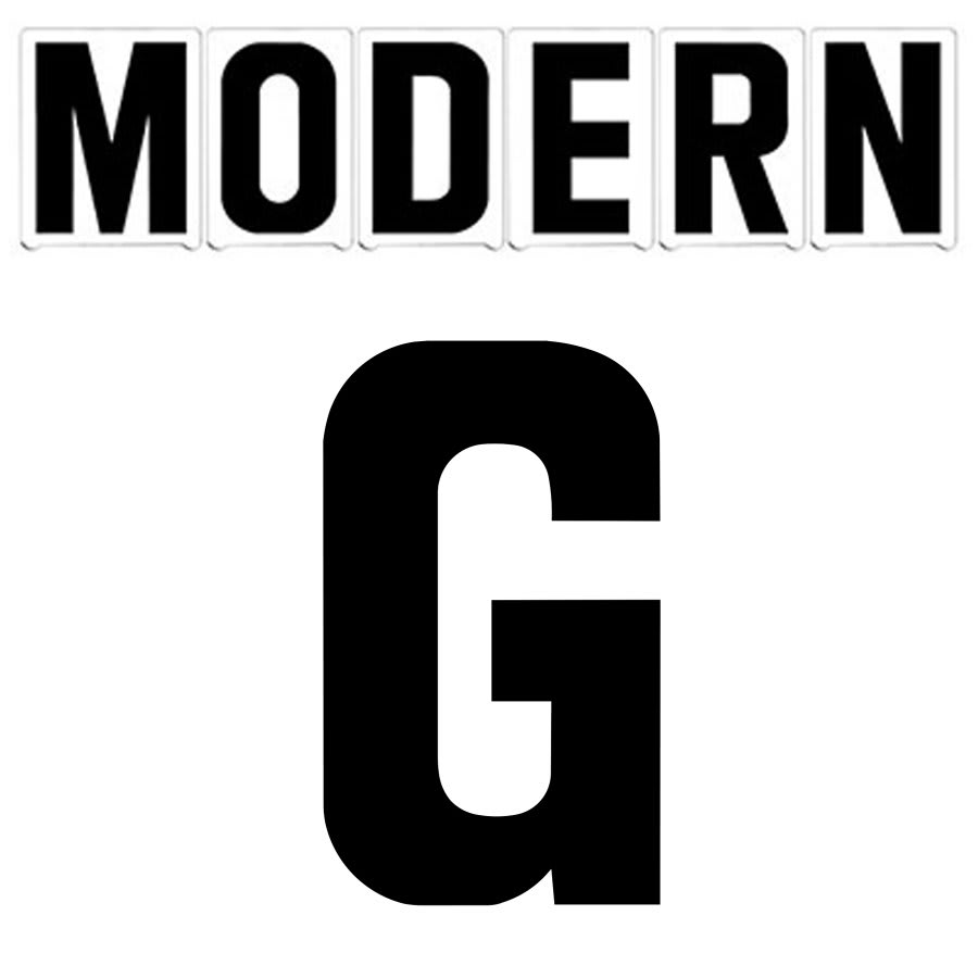 10"(H) Black Modern Font Letter G Gemini Pronto Changeable Copy