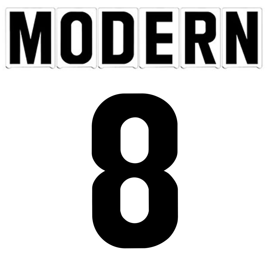 10"(H) Black Modern Font Number 8 Gemini Pronto Changeable Copy