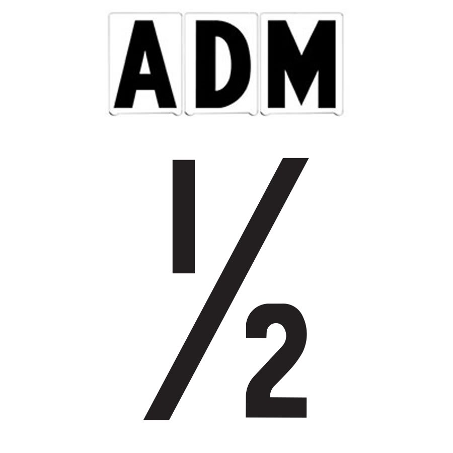 8" on 9"(H) Black ADM Font 1/2 Mark Gemini Pronto Changeable Copy