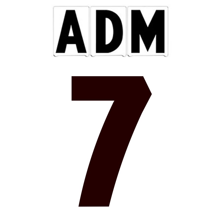 8" on 9"(H) Black ADM Font Number 7 Gemini Pronto Changeable Copy