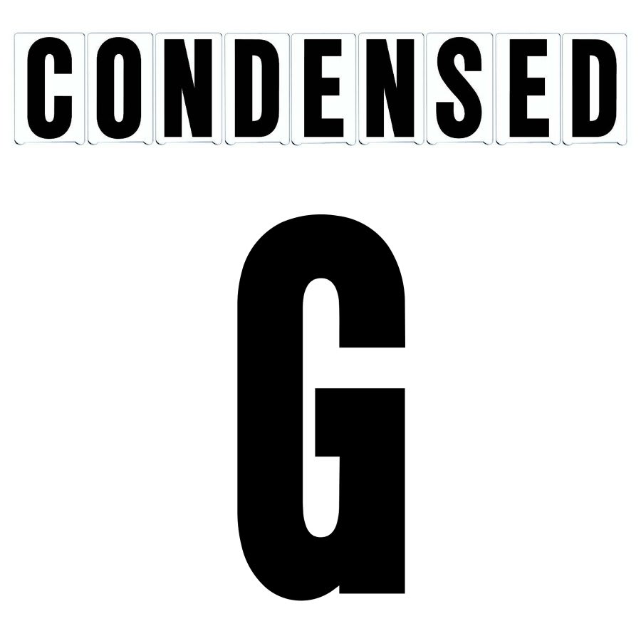 8" on 9"(H) Black Condensed Font Letter G Gemini Pronto Changeable Copy