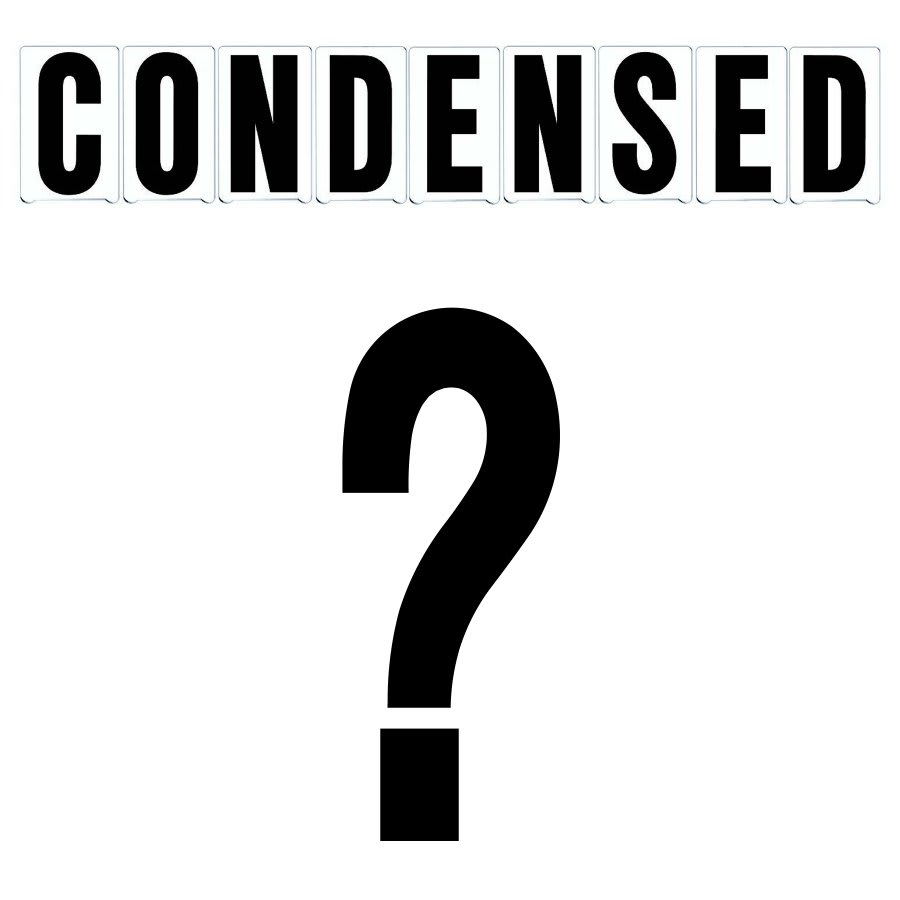 8" on 9"(H) Black Condensed Font Question Mark Gemini Pronto Changeable Copy