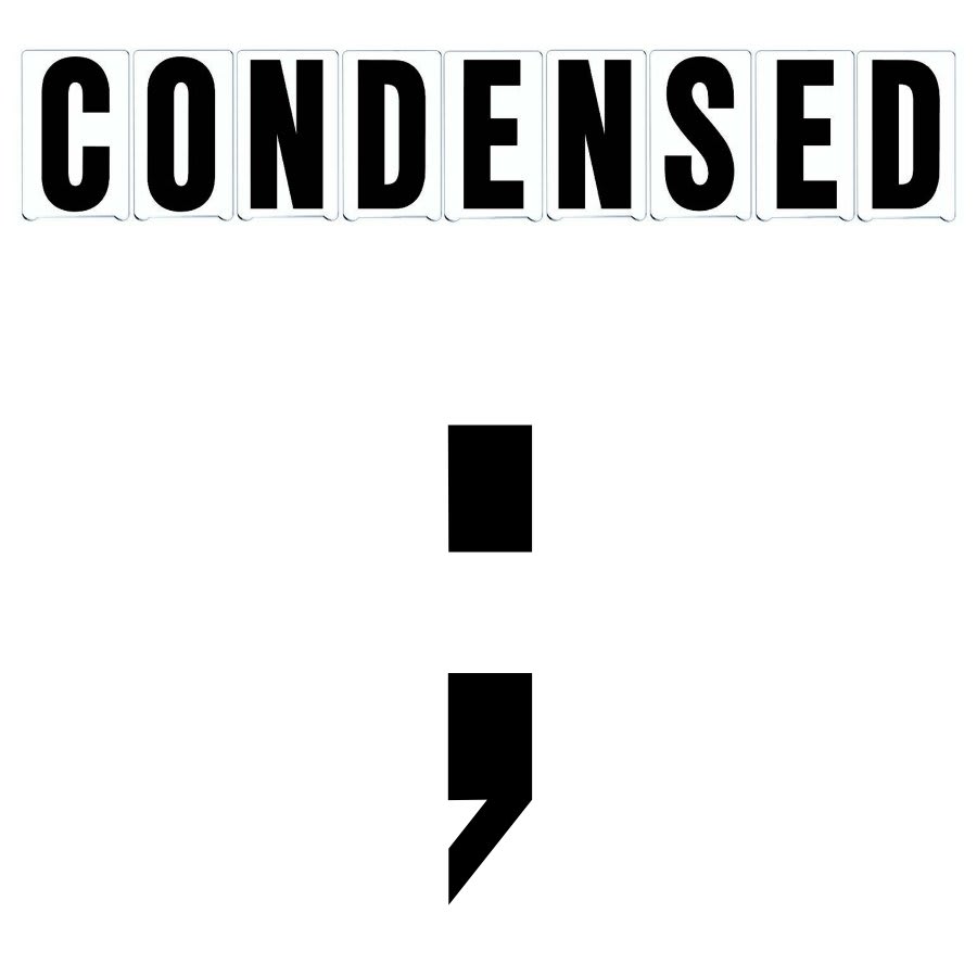 8" on 9"(H) Black Condensed Font Semi Colon Gemini Pronto Changeable Copy