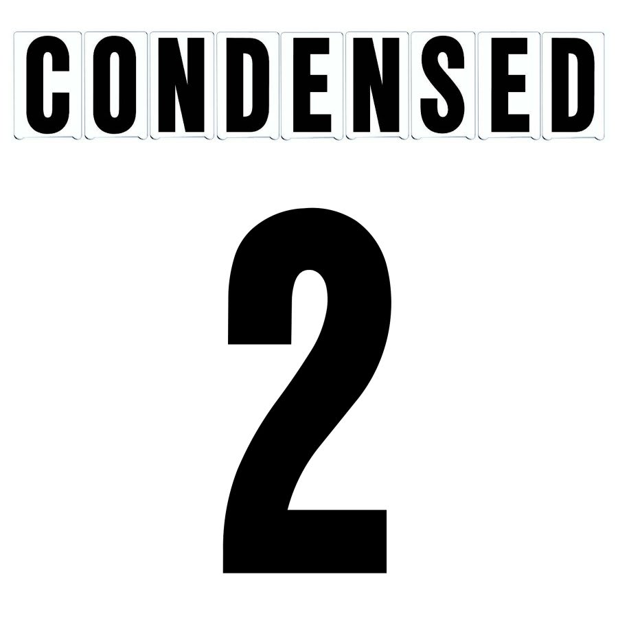 8" on 9"(H) Black Condensed Font Number 2 Gemini Pronto Changeable Copy