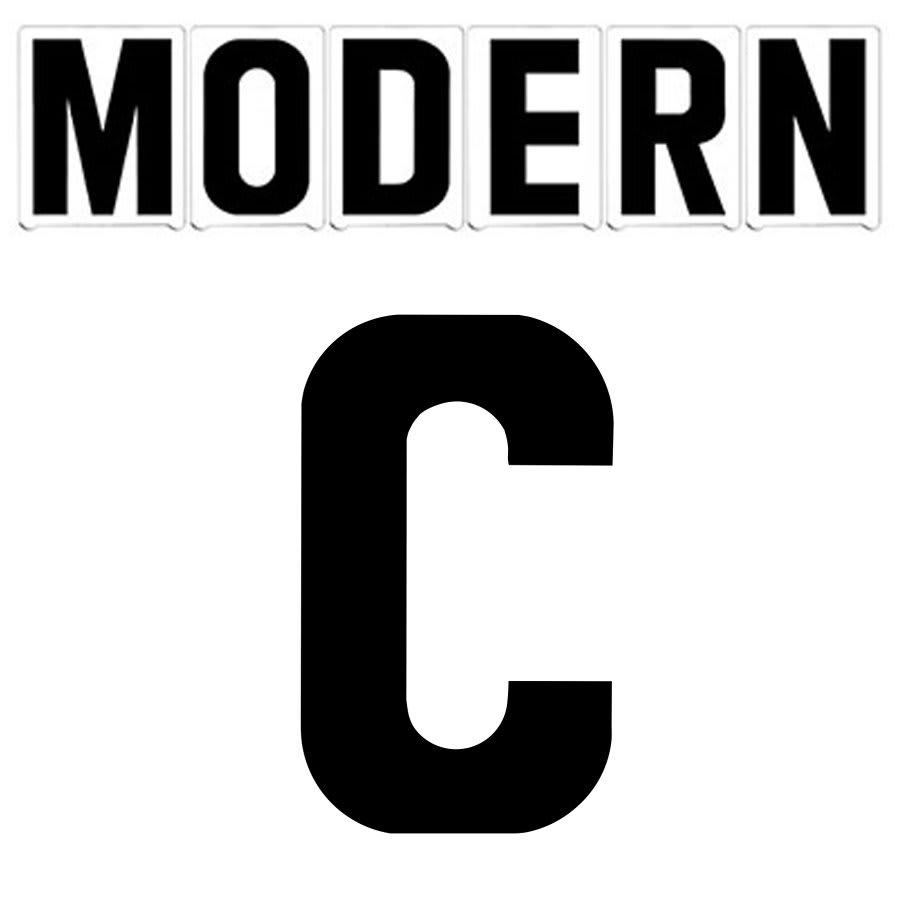 8" on 9"(H) Black Modern Font Letter C Gemini Pronto Changeable Copy