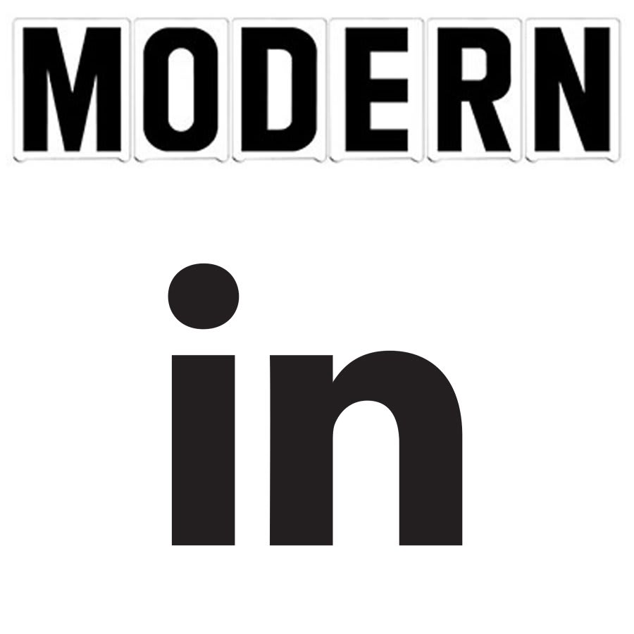 8" on 9"(H) Black Modern  Font LinkedIn Symbol Gemini Pronto Changeable Copy