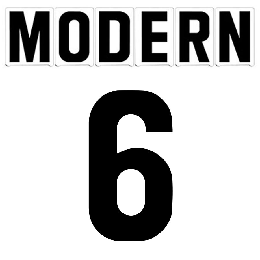 8" on 9"(H) Black Modern Font Number 6 Gemini Pronto Changeable Copy