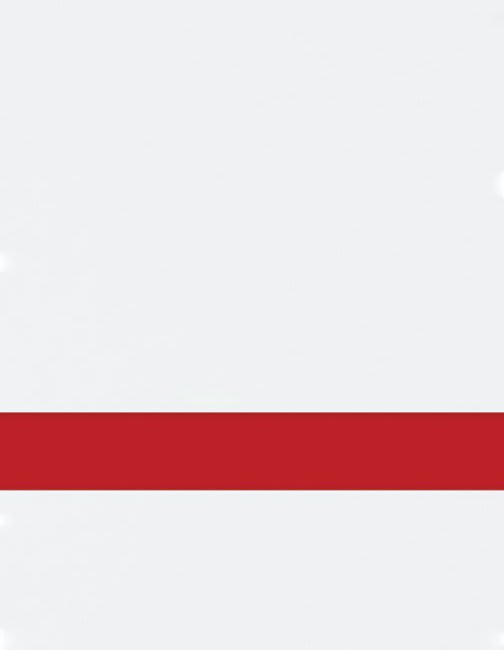 24" x 49" x 1/16" White/Red Matte Duets Rotary Indoor Plastic