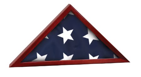 16 1/4" x 8 1/4" Rosewood Finish Flag Display Case