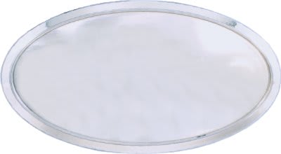 3" x 1 1/2" Silver Oval Plastic Badge Frame