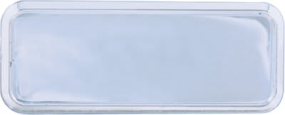 3" x 1" Silver Round Corner Plastic Badge Frame