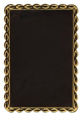 2 5/8" x 4" Rectangular Black/Gold Plaque Mount Insert Holder