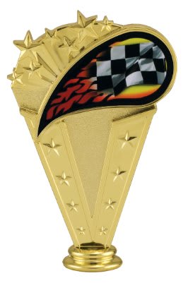 6" Color Racing Flag Flame Figure