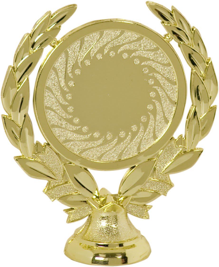 4" Gold Round Wreath 2" Insert Holder Figure