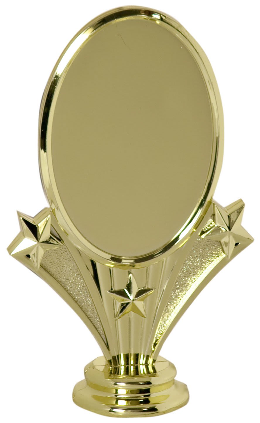 5" Gold Vertical 2" x 3" Oval Insert Holder Figure