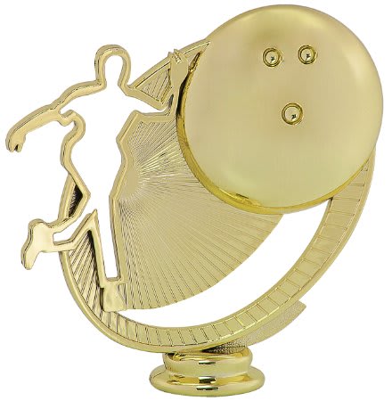 5" Gold Bowling Silhouette Figure