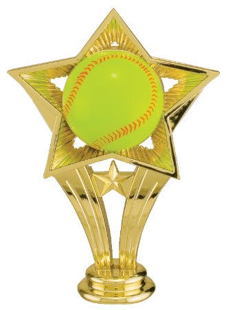 5" Color Softball Open Star Figure