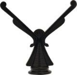 4 1/2" Black Tile/Metal Holder Figure