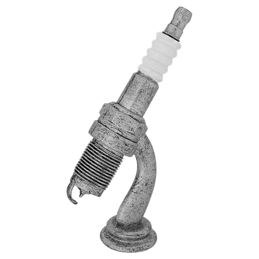 6" Antique Silver Spark Plug Figure