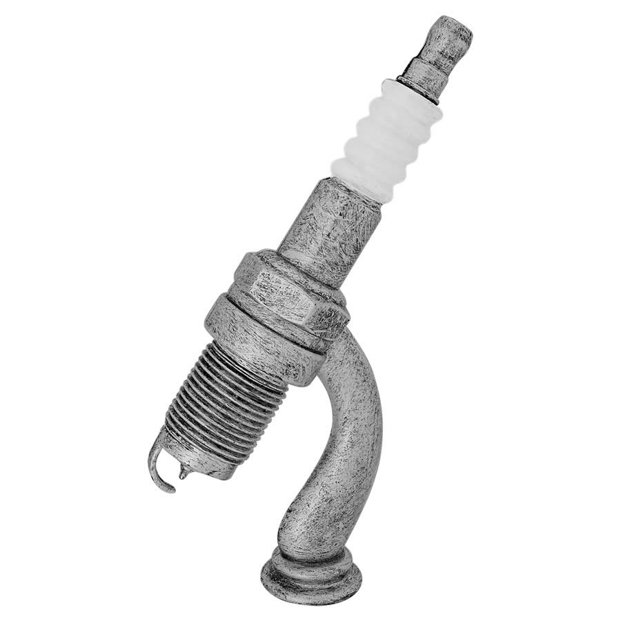 8" Antique Silver Spark Plug Figure