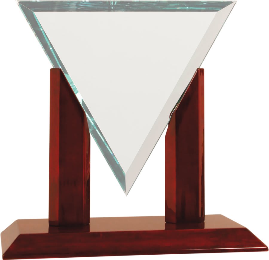 9" x 9" x 9" Diamond Triangle Jade Glass Replacement Blank
