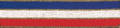 7/8" Red/White/Blue Neck Ribbon with Gold Border and Snap Clip
